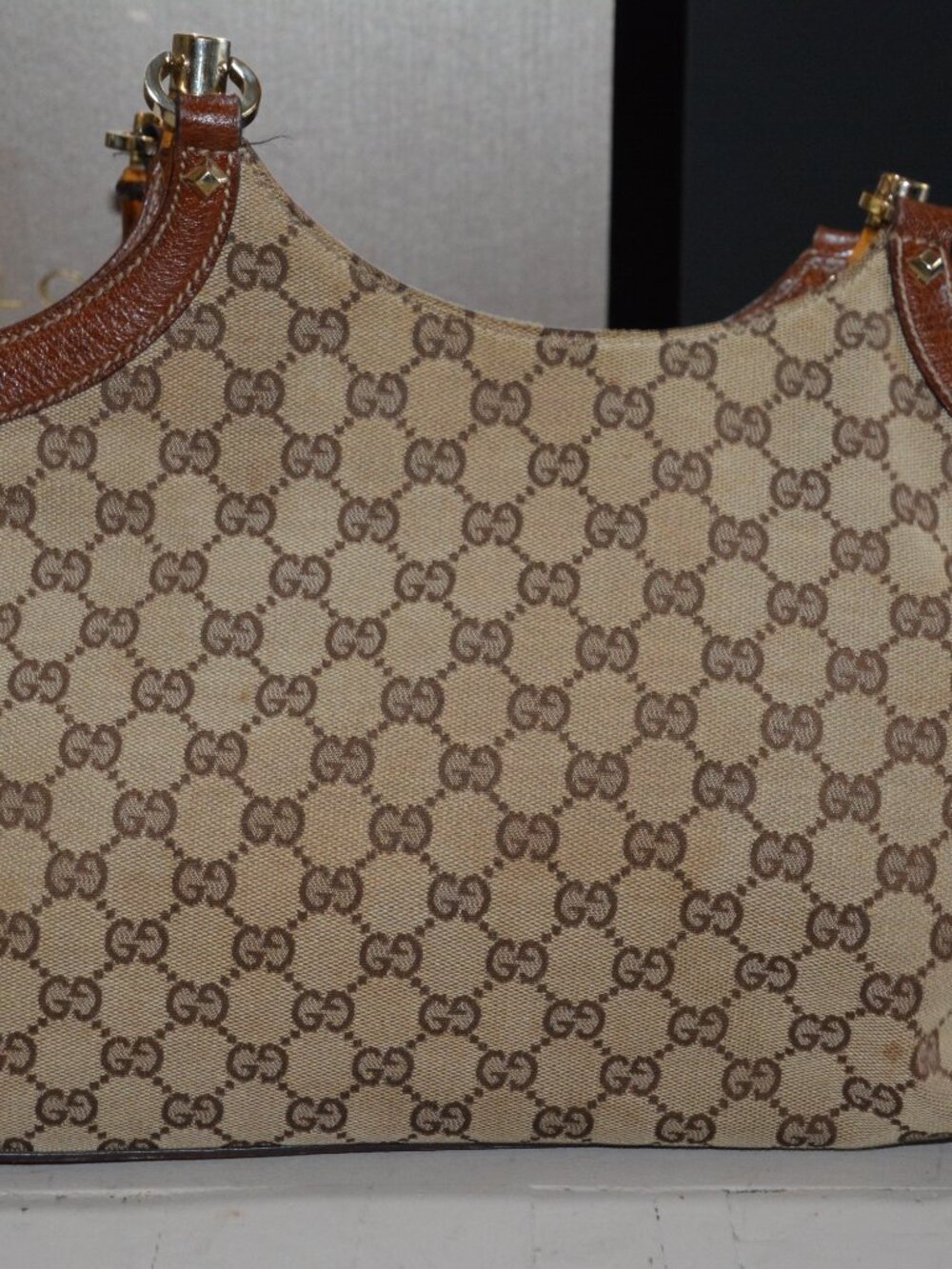 Gucci GG Canvas Bamboo Handle Tote Bag - Picture 2 of 5